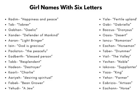 girl names with six letters|Iba pa.